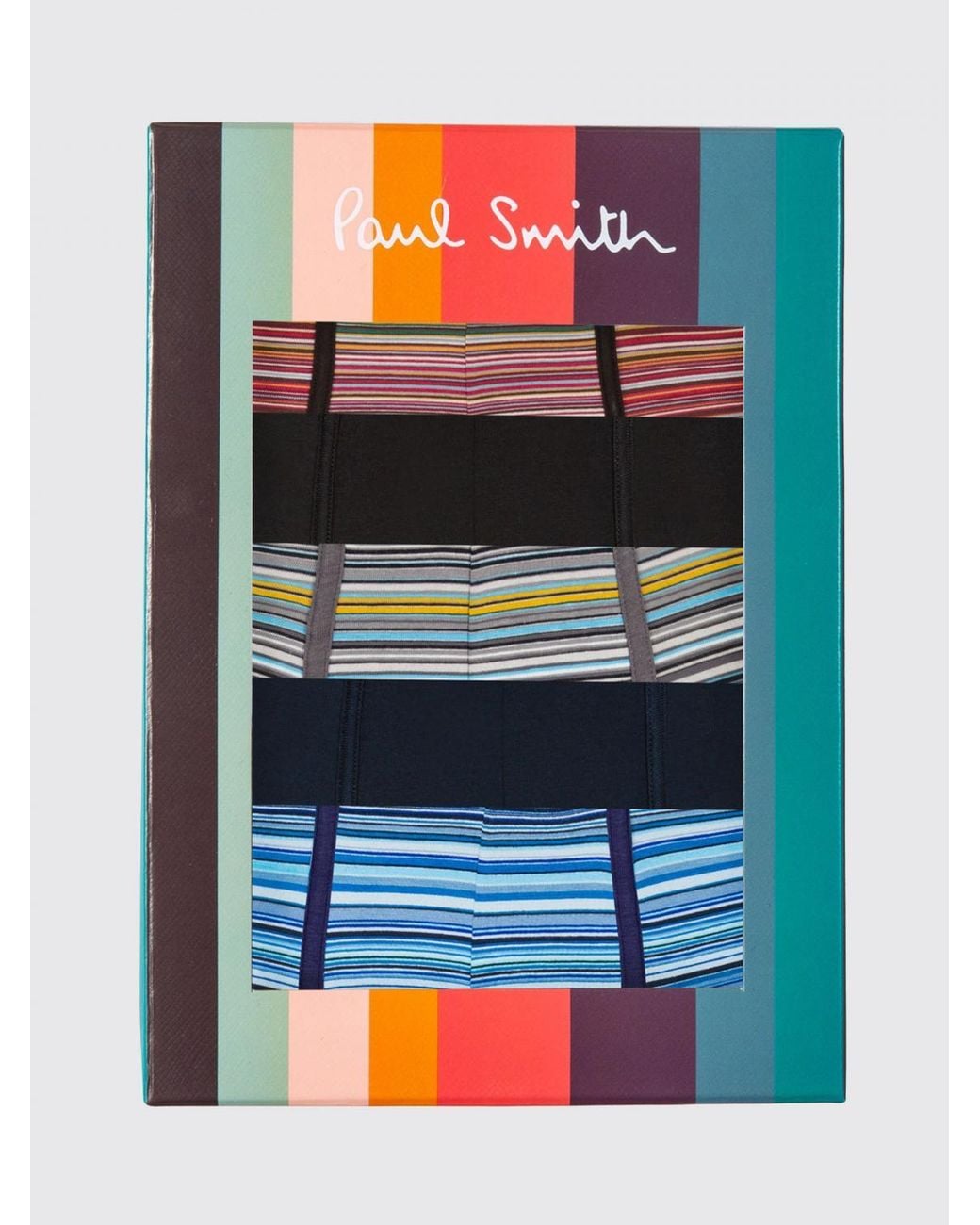 Paul Smith Blue Set Of 5 Striped Cotton Boxers for men
