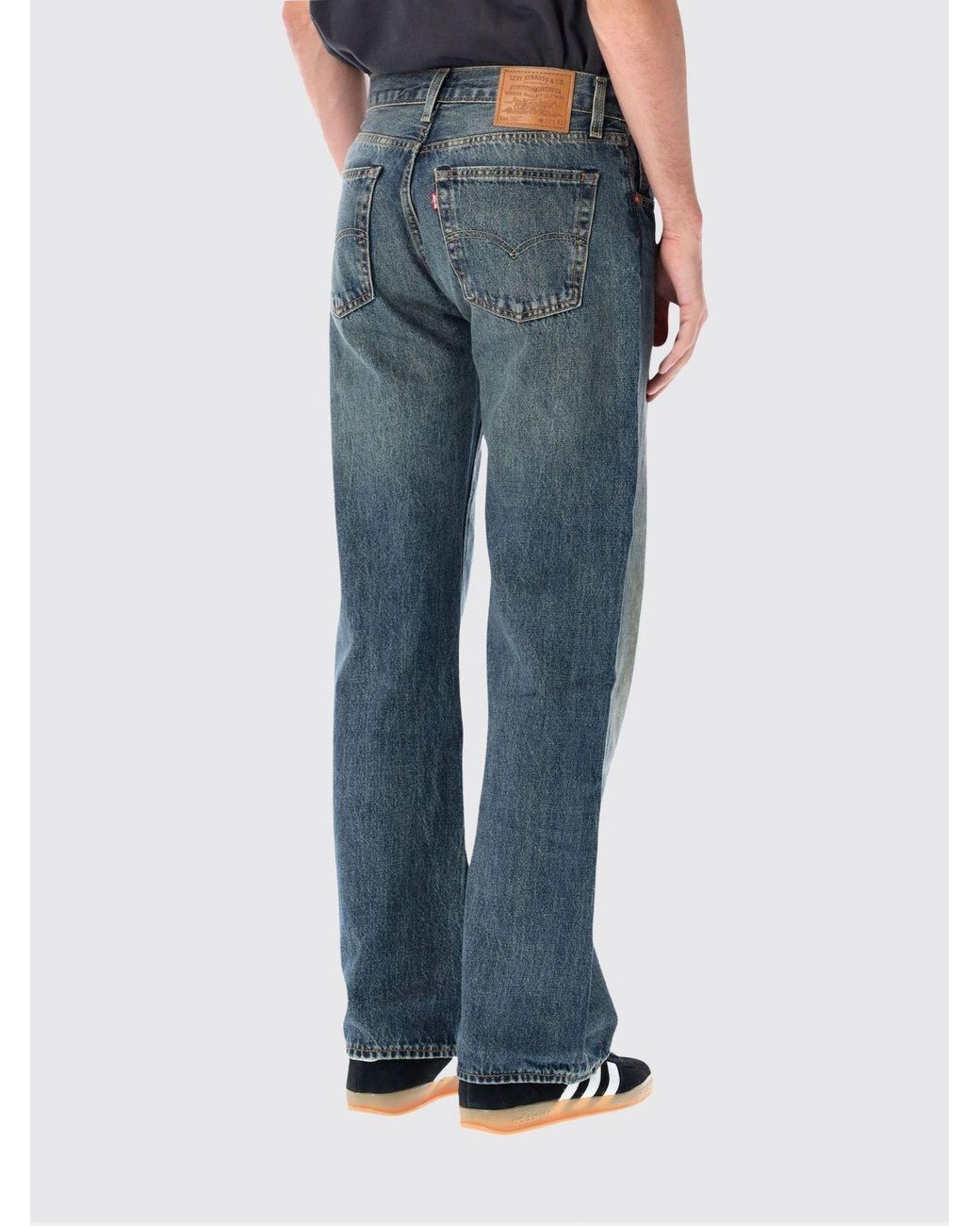Levi's Blue 567 Mid-Rise Relaxed Fit Wide-Leg Jeans for men