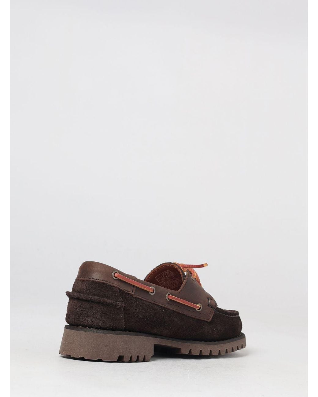 Sebago Brown Guardian Suede Boat Shoes With Side Lacing for men