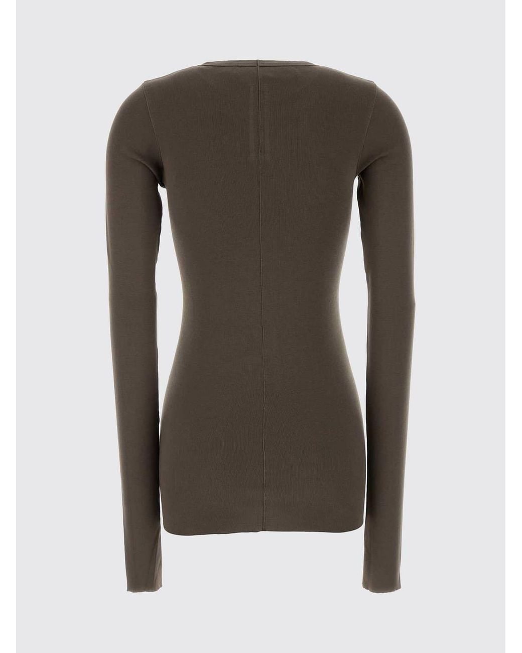 Rick Owens Black Long-Sleeved Slim Fit Cotton T-Shirt