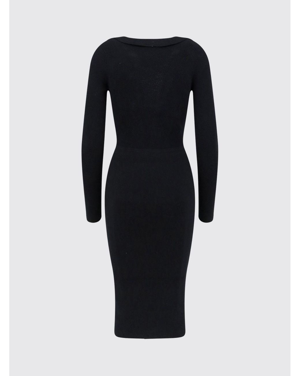 Elisabetta Franchi Black Slim-Fit Midi Sheath Dress