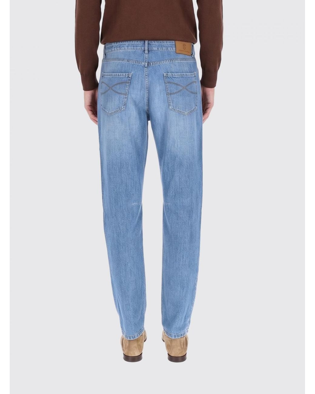 Brunello Cucinelli Blue Slim Fit Denim Jeans for men