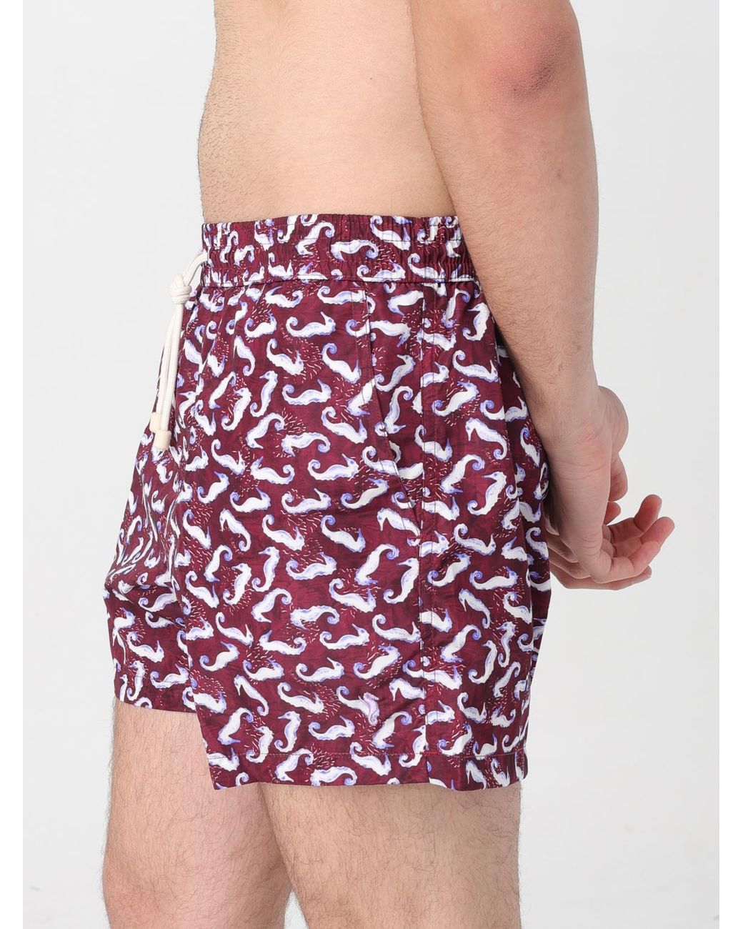 Kampos Red Patterned Nylon Swimsuit for men