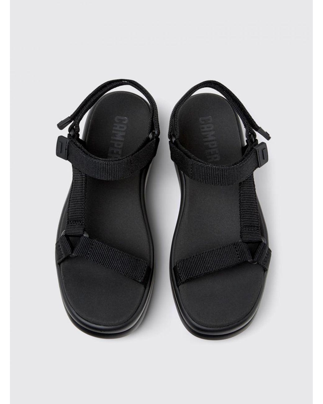 Camper Black Pelotas Platform Sandals