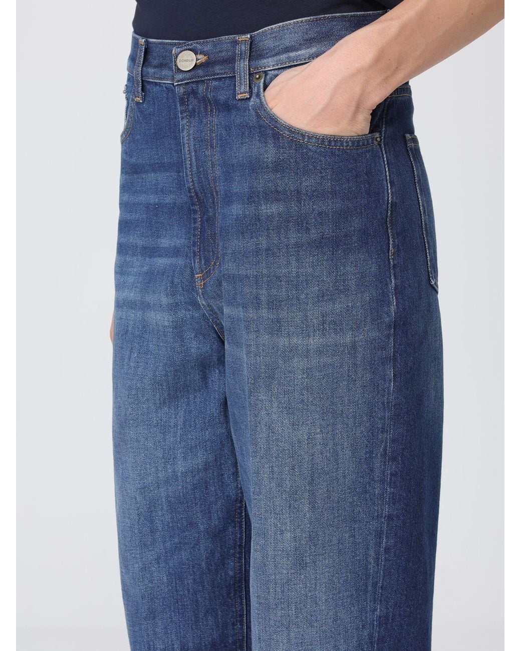 Dondup Blue Bessie Mid-Rise Wide Leg Jeans