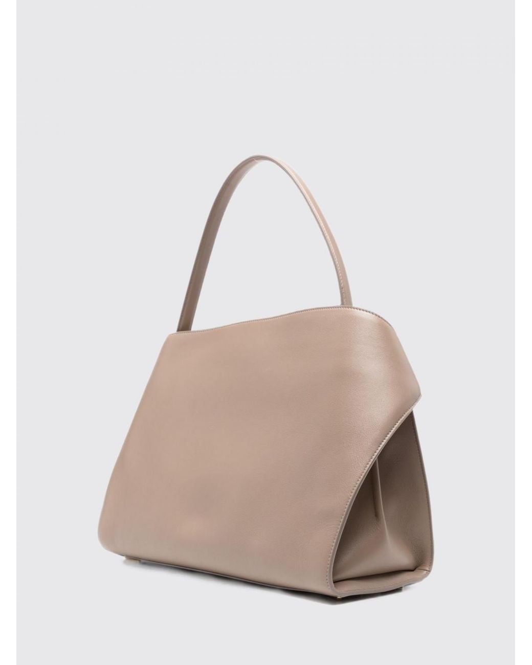 Ferragamo Natural Hug Smooth Calfskin Leather Shoulder Bag With Laminated Logo