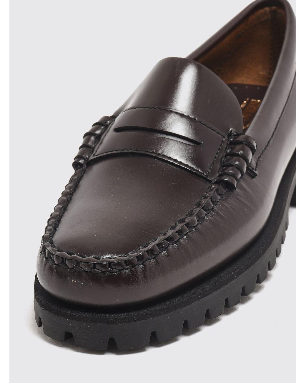 Sebago White Smooth Leather Penny Loafers With Notched Rubber Sole
