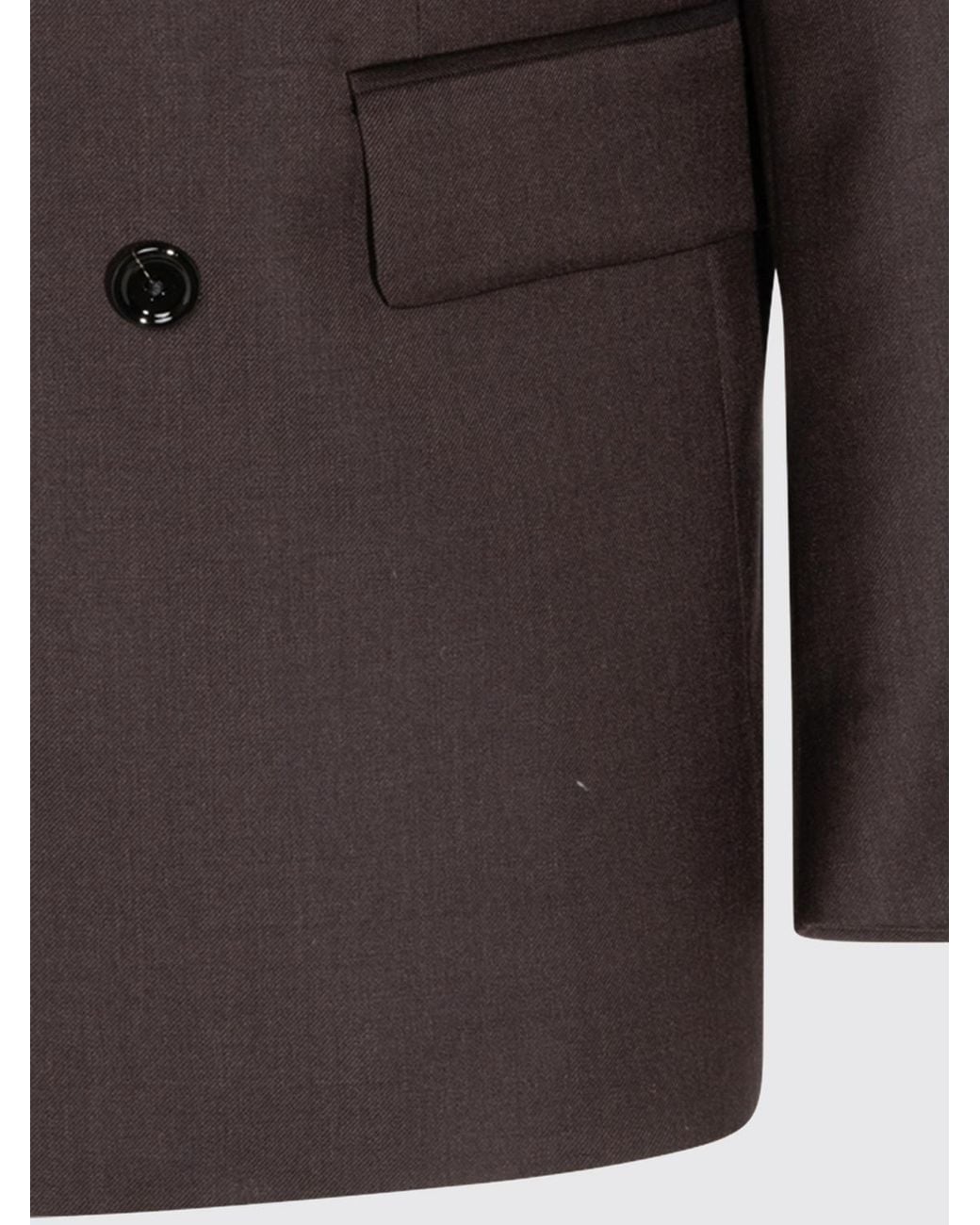 Lardini Gray Formal Double-Breasted Pure Virgin Wool Suit With Notch Lapels for men
