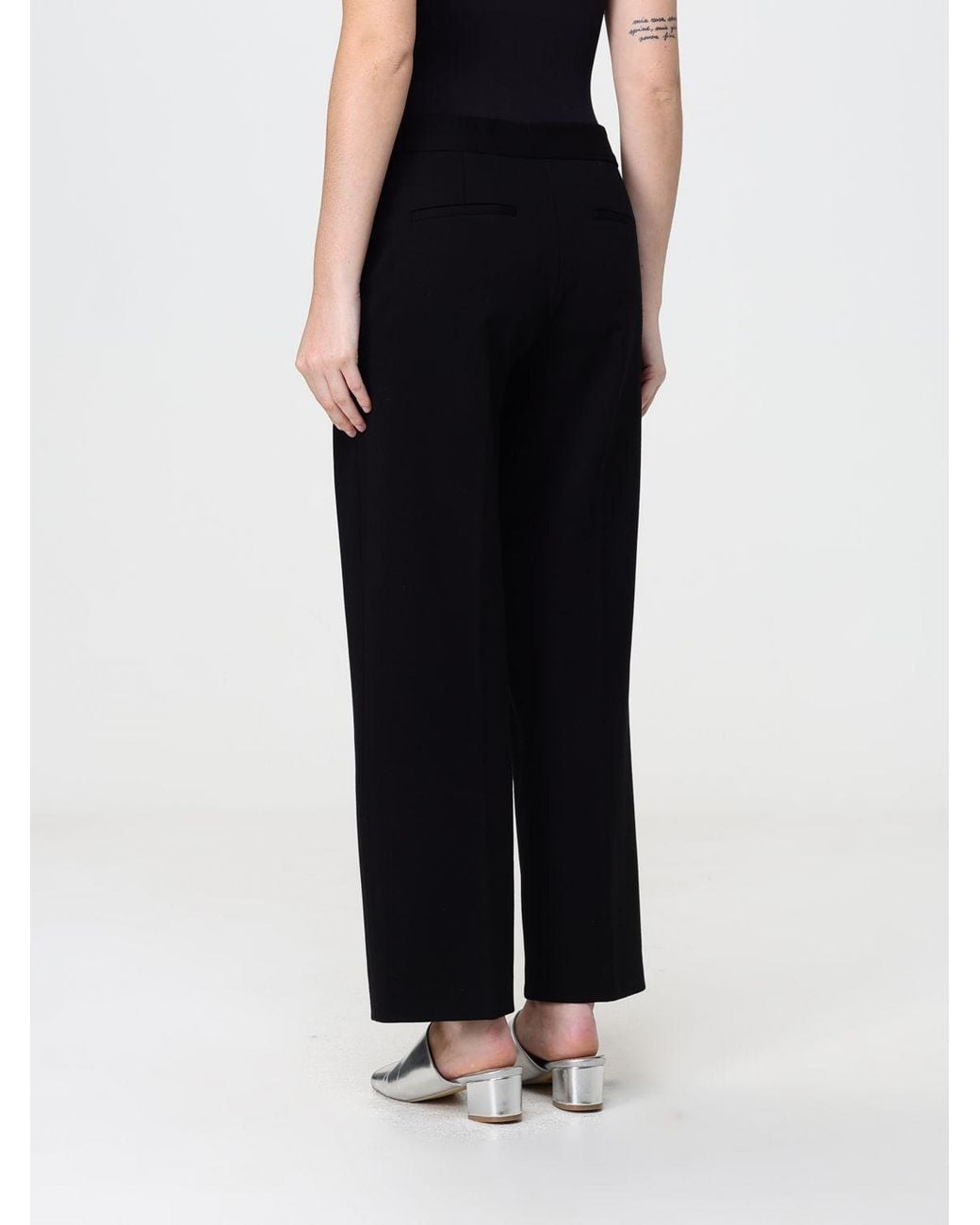 Liviana Conti Black Jeremy Wide-Leg Crêpe Cropped Trousers