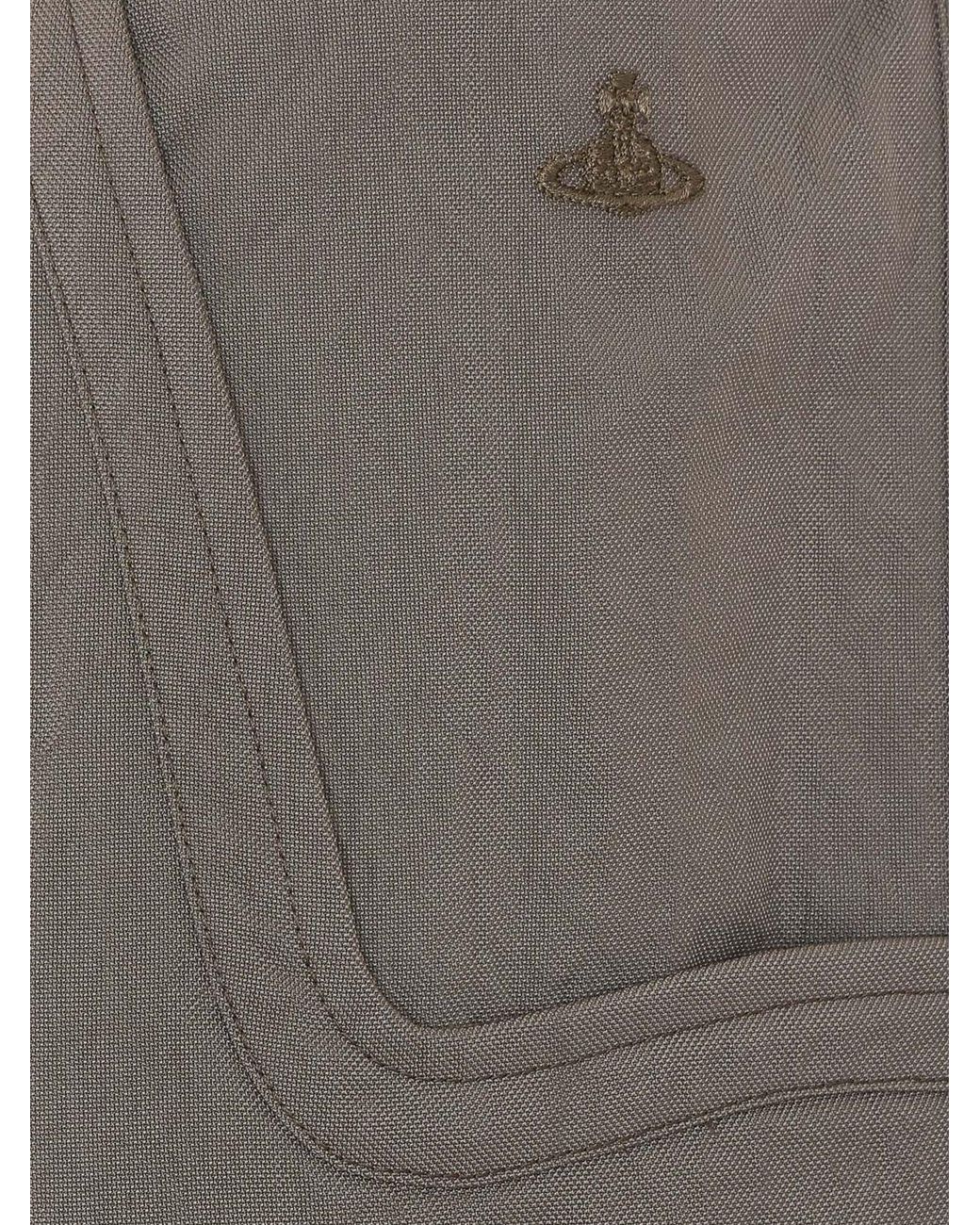 Vivienne Westwood Gray Wide-Leg Cotton Cargo Trousers With Embroidered Orb Logo for men