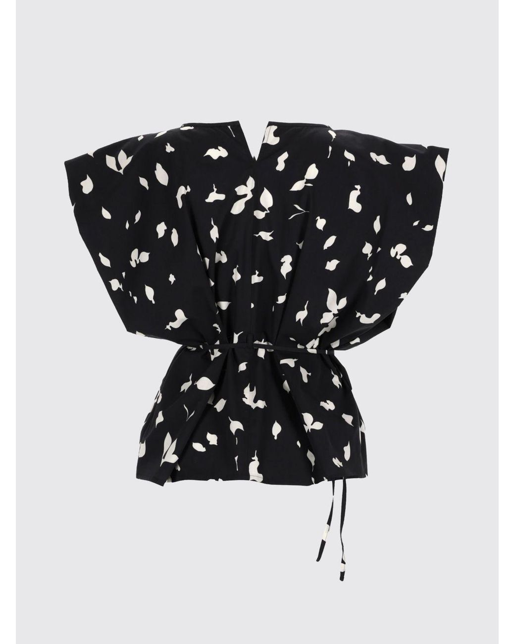 Alysi Black Patterned Cotton Top
