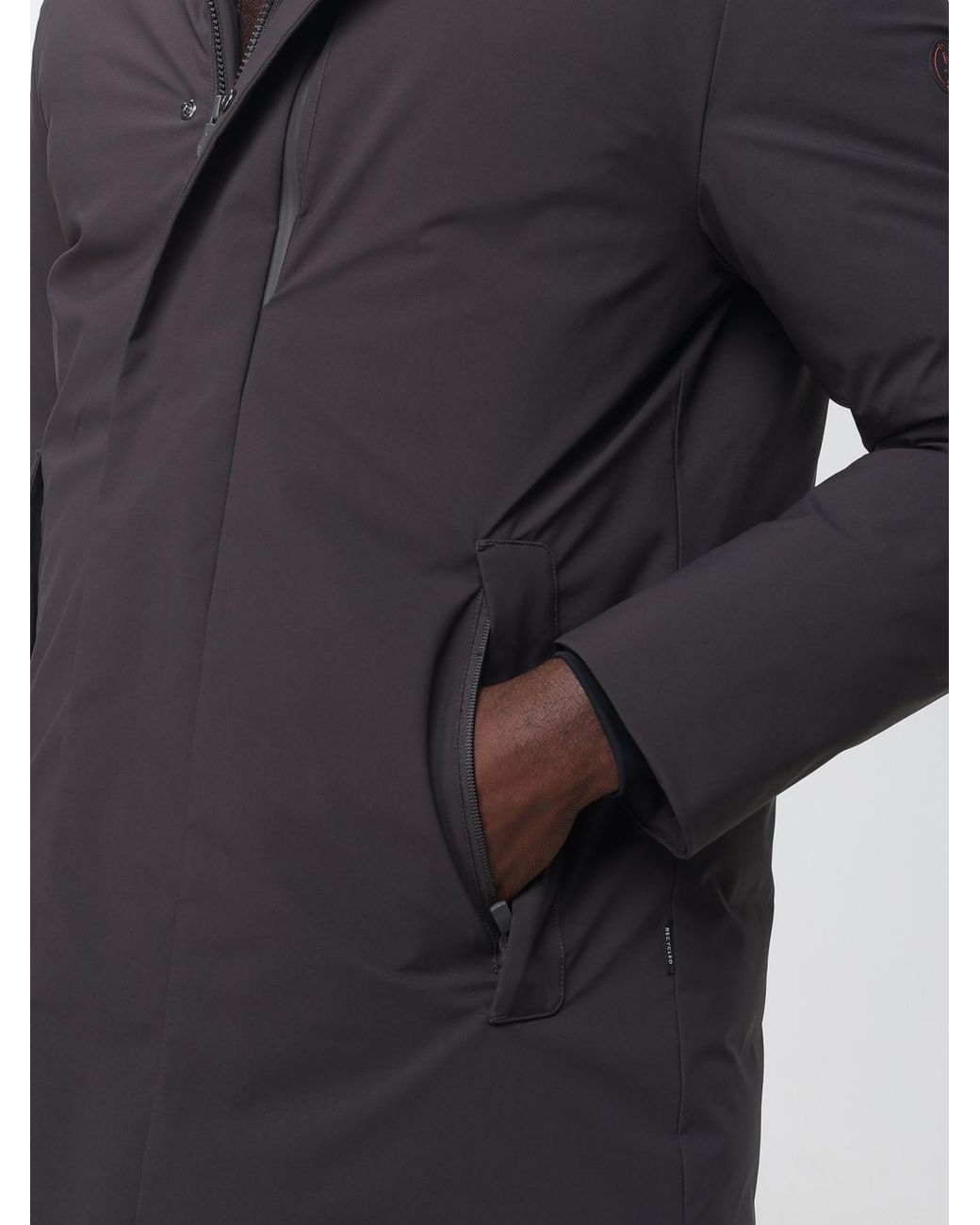 Save The Duck Blue Short Padded Waterproof Polyester Parka With Hood for men