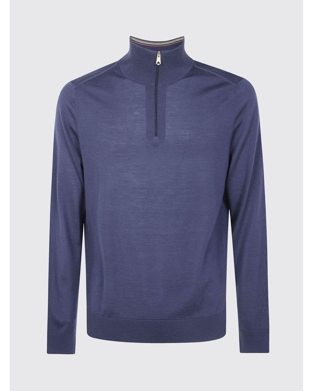 Paul Smith Blue Pure Merino Wool Half-Zip Turtleneck Jumper for men