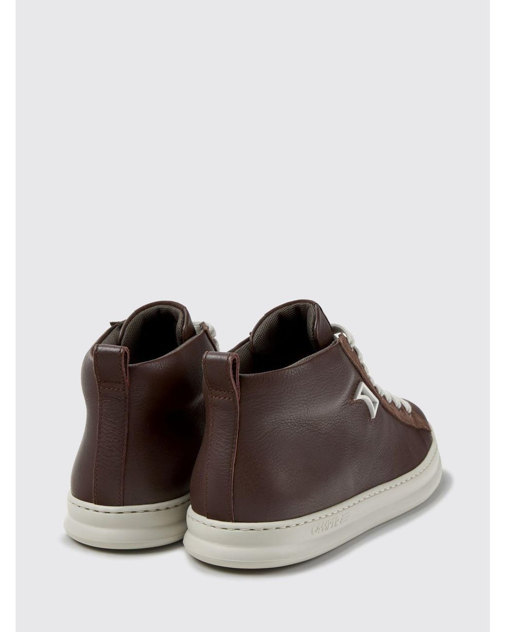 Camper Brown Runner High-Top Smooth Leather Sneakers With Xl Extralight Sole for men