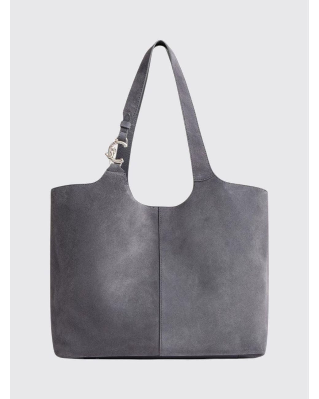 Coccinelle Gray C-Easy Large Leather And Suede Tote Bag With Inner Pouch