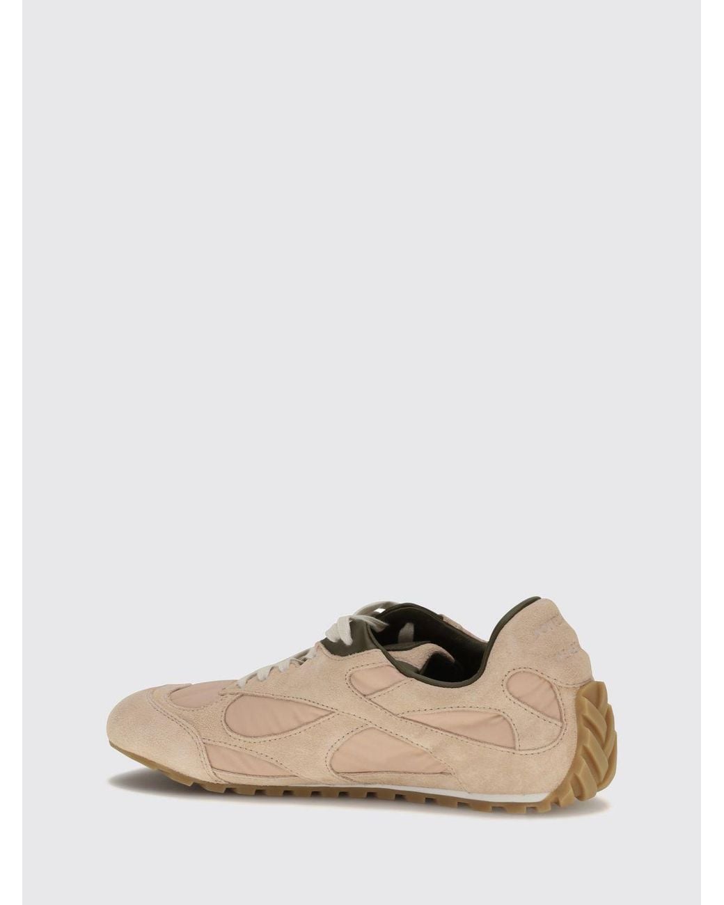 Bottega Veneta Natural Orbit Suede And Nylon Sneakers With Notched Sole