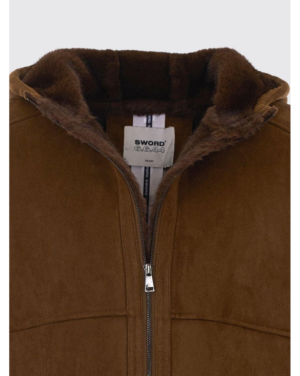 S.w.o.r.d 6.6.44 Brown Faux Suede Leather Hooded Jacket for men