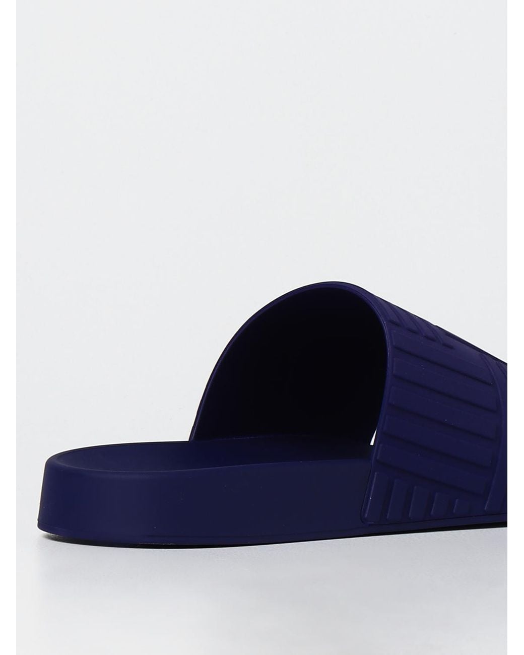Bottega Veneta Blue Rubber Slides for men