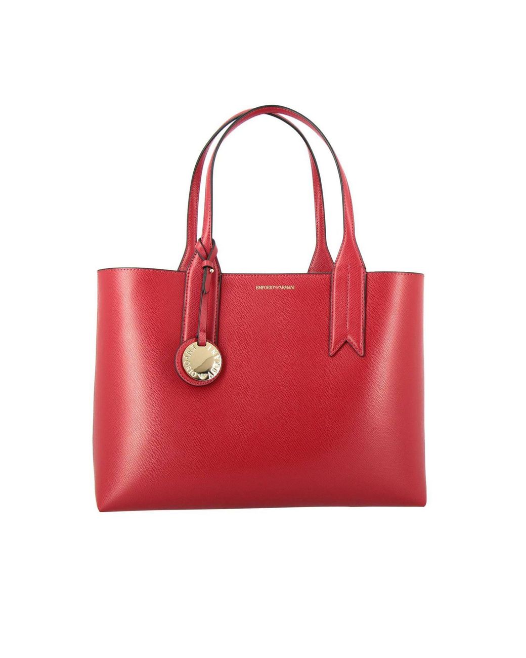 Emporio Armani Shopping Bag In Synthetic Leather With Logo in Red - Lyst