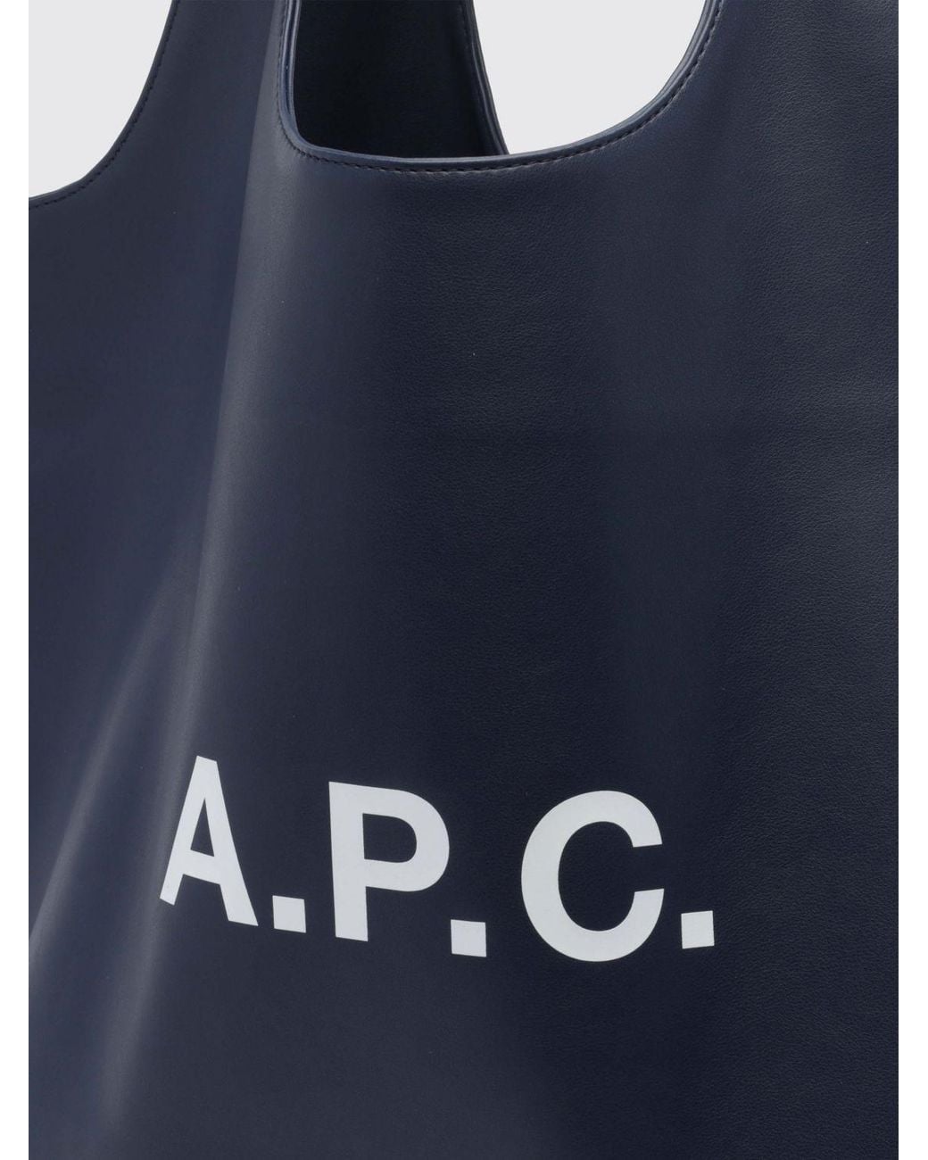 A.P.C. Blue Ninon Large Recycled Synthetic Leather Shoulder Bag With Printed Logo