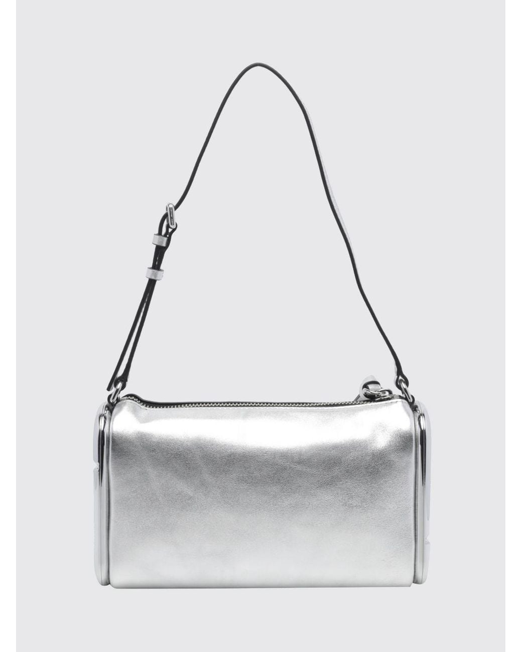 Marc Jacobs White The Scene Small Laminated Leather Shoulder Bag With Double J Logo