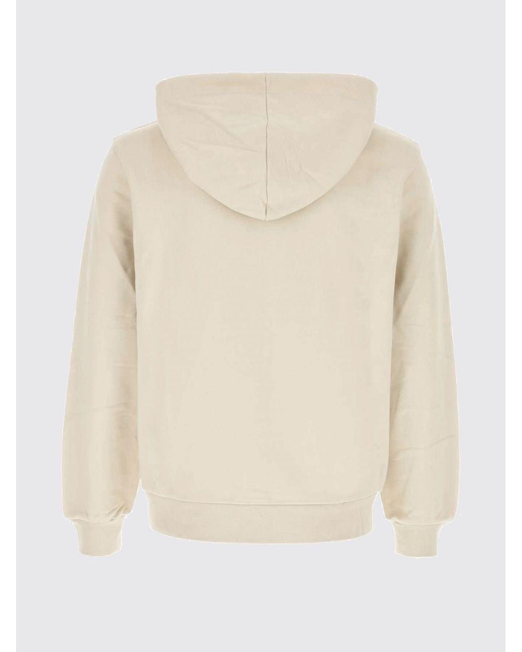 A.P.C. Natural Cotton Logo Hoodie With Kangaroo Pocket for men