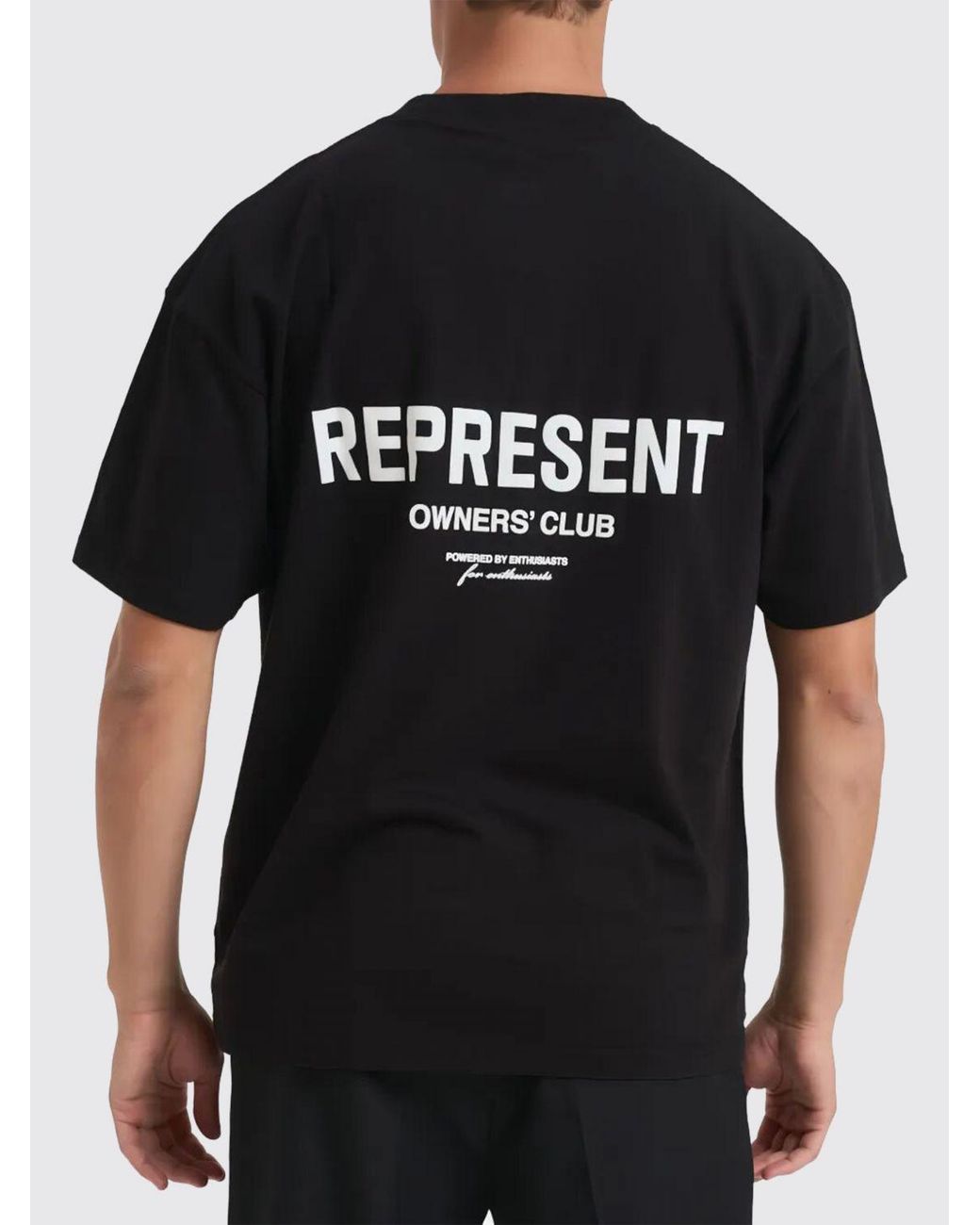 Represent Black Cotton Logo T-Shirt for men