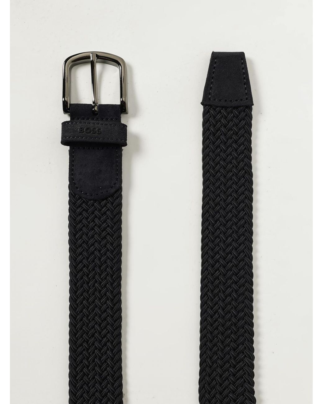Boss Black Braided Knit Belt for men