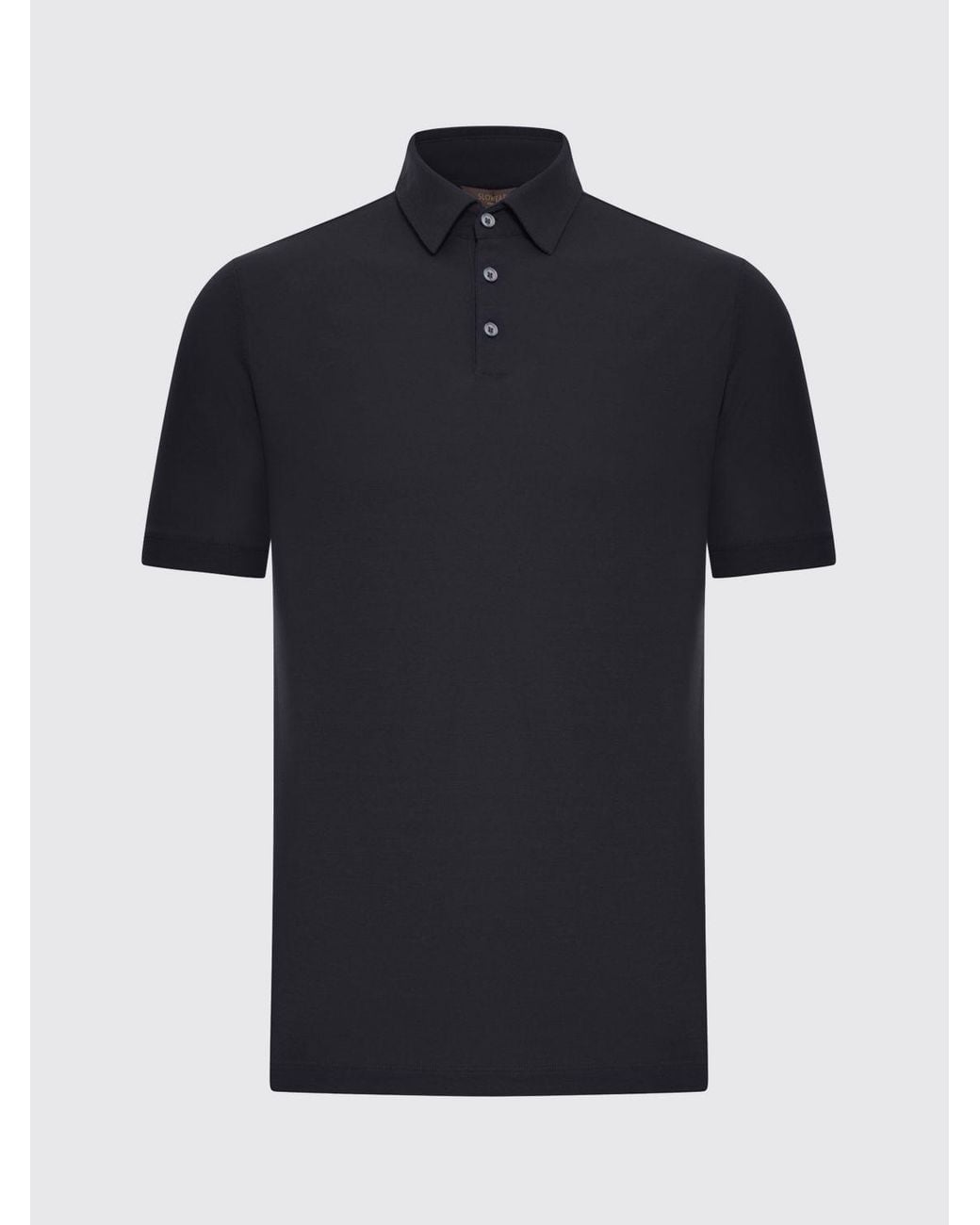 Zanone Black Basic Cotton Polo Shirt for men