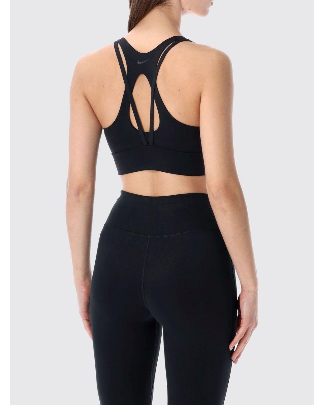 Nike Black Stretch Technical Fabric Cropped Fit Top