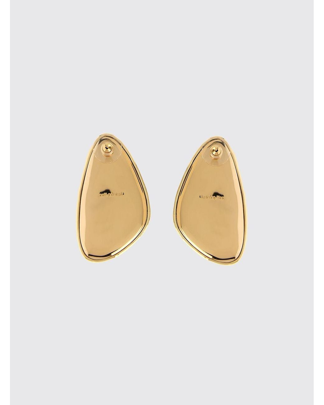 Self-Portrait White Hammered Brass Earrings With Crystals