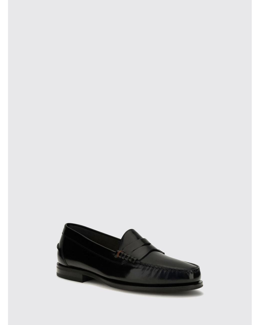 Santoni White Calf Leather Penny Loafers With Saddle Strap And Raised Apron Toe for men