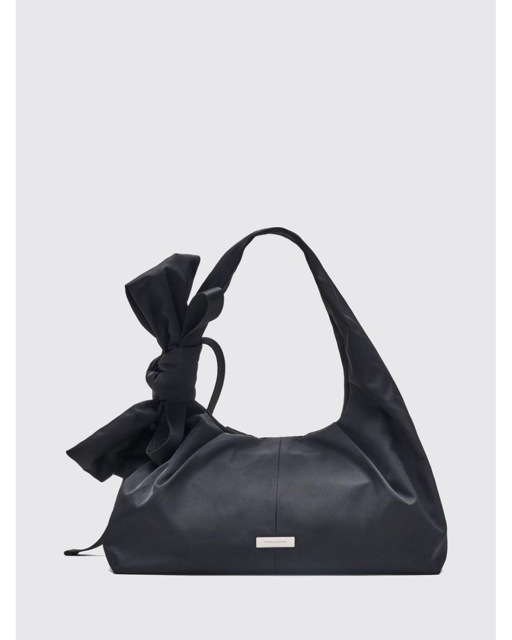 Marc Jacobs Black The Bow Sack Bag Nylon Hobo Bag With Bow Application