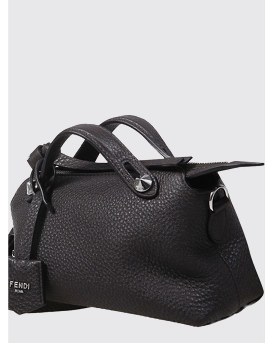Fendi Black By The Way Grained Calfskin Mini Bag With Removable Handles
