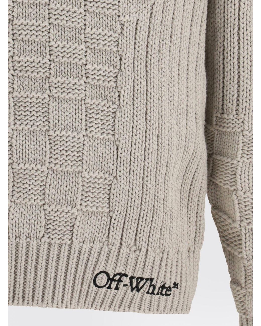 Off-White c/o Virgil Abloh Gray Arrow Cotton Crewneck Sweater for men