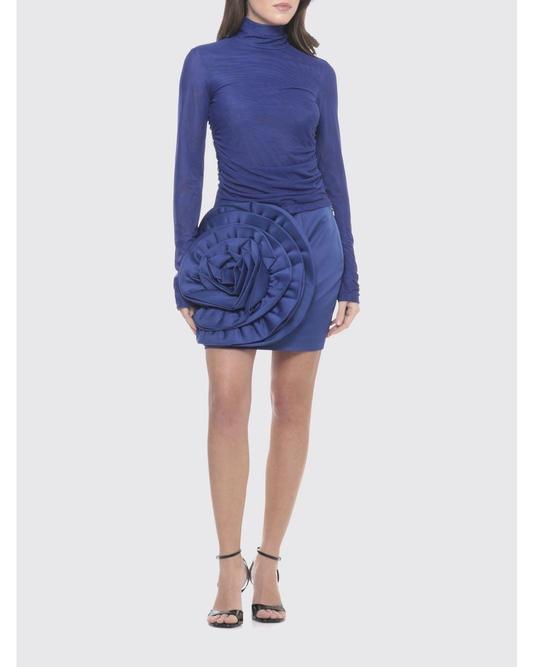ROTATE BIRGER CHRISTENSEN Blue Rollkragen-Top Aus Stretch-Jersey
