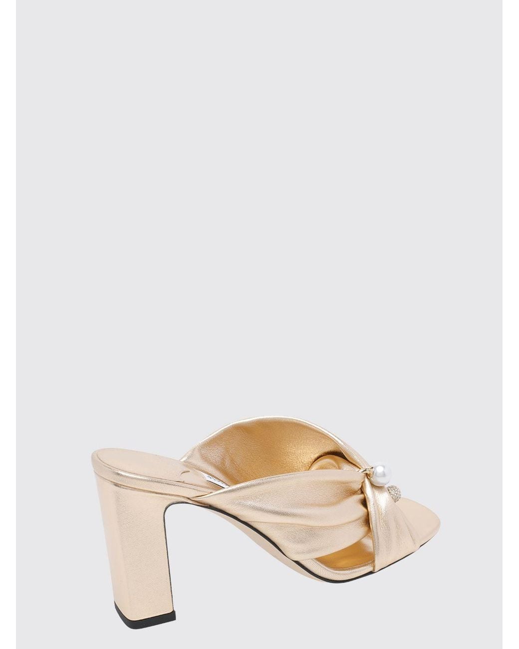 Jimmy Choo Natural Rafi High-Heel Mules Sandals