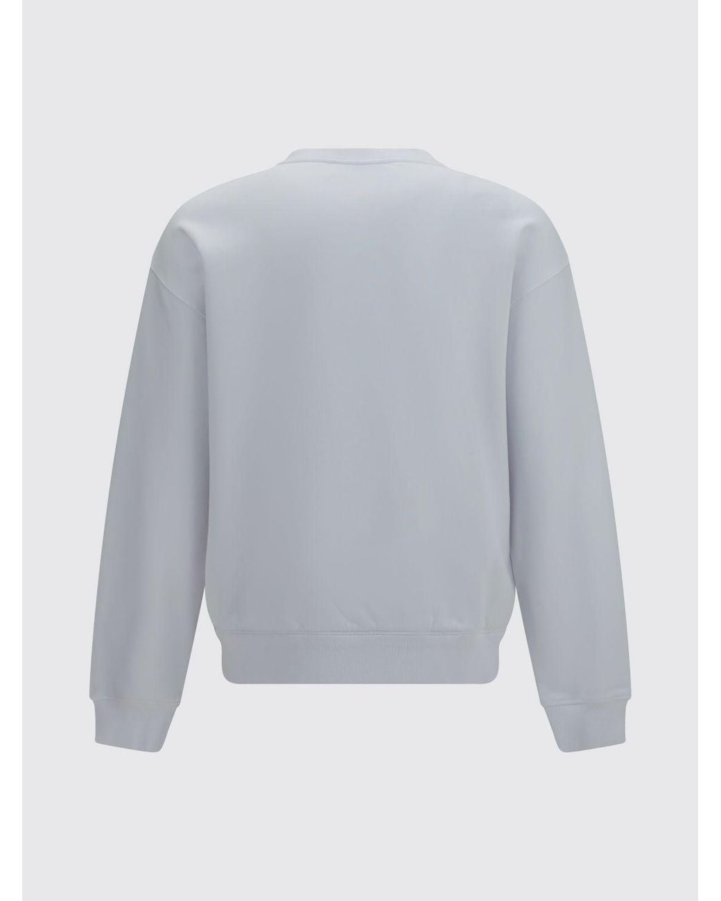 Dolce & Gabbana Gray Dolce &Amp Gabbana Cotton Crewneck Sweatshirt With Tonal Logo And Dropped Shoulders for men