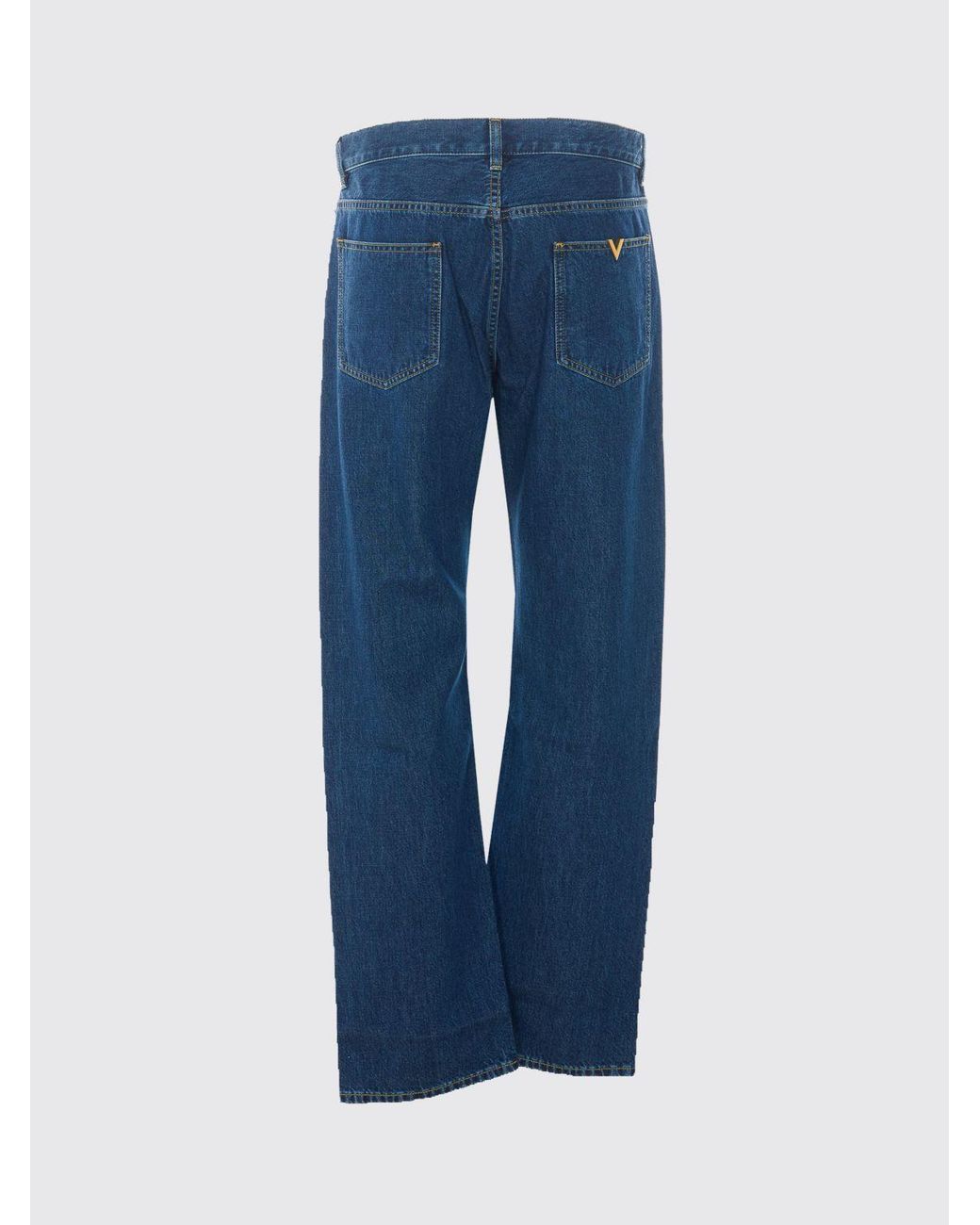Valentino Garavani Blue Straight Fit Cotton Denim Jeans for men