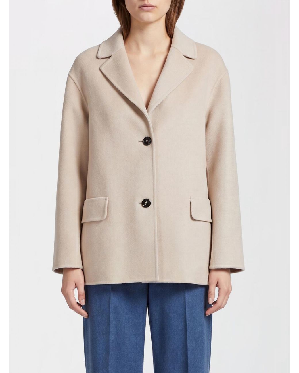 Max Mara Natural Short Single-Breasted Coat