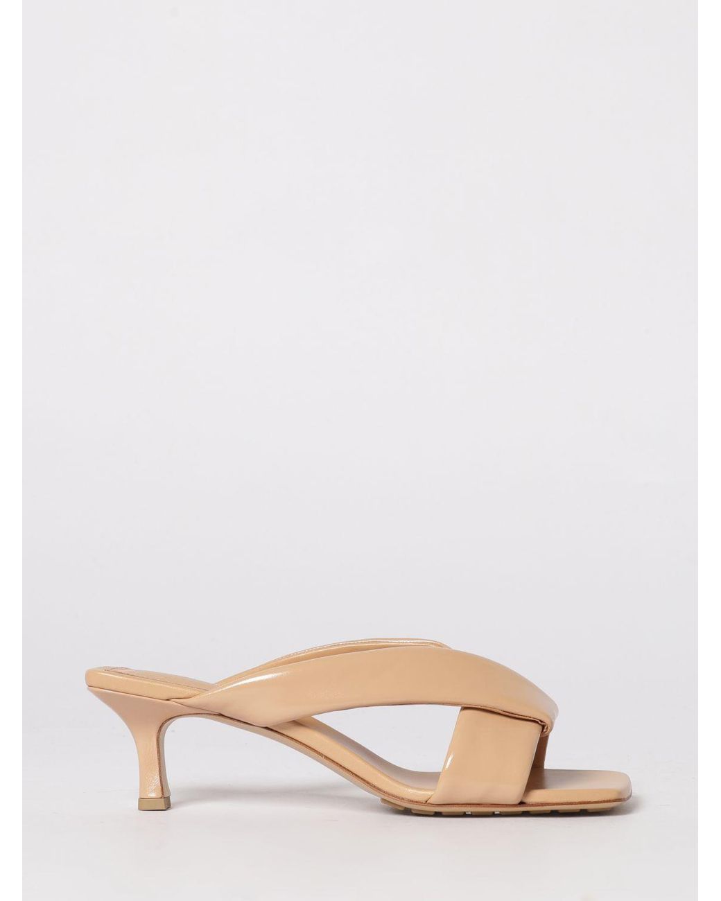 Bottega Veneta Natural Riva Leather Mules
