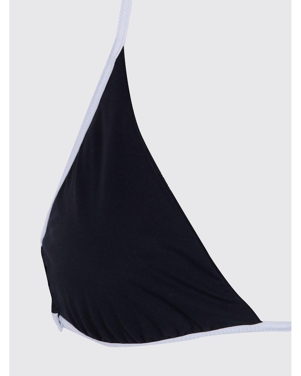 Balmain Black Contrast Trim Polyamide Triangle Bikini