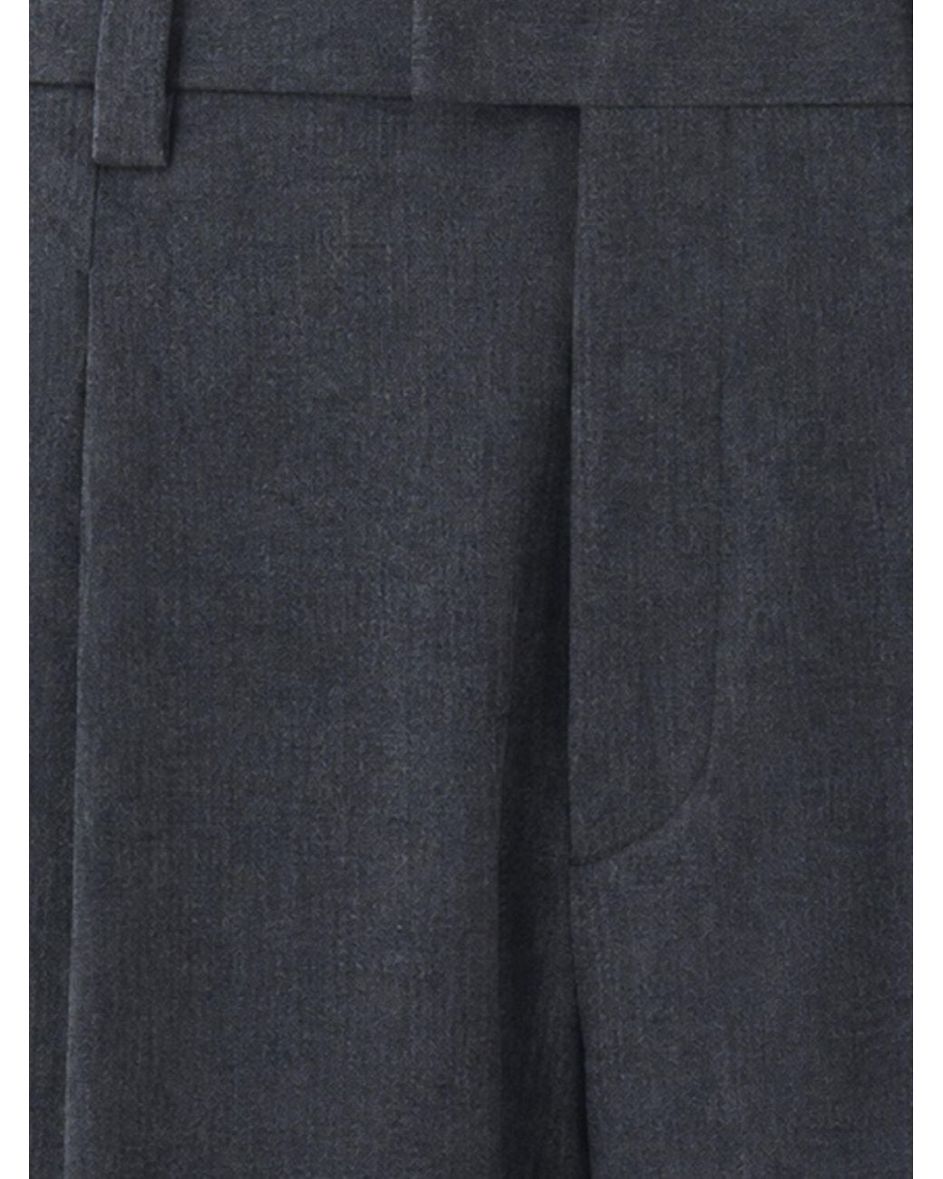 Paolo Pecora Blue Slim Fit Mid-Rise Cotton Tailored Trousers for men