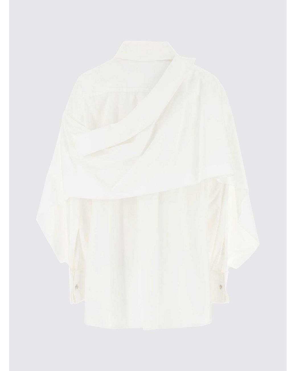 The Attico White Relaxed Fit Cotton Shirt With Balloon Sleeves