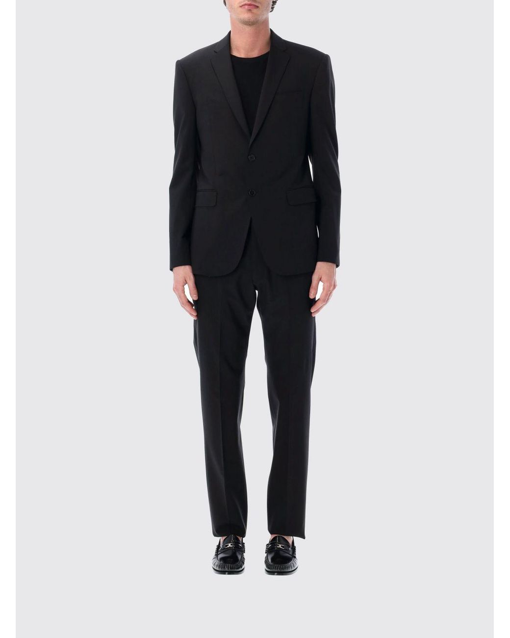 Emporio Armani Black Viscose Blend Single Breasted Dress for men