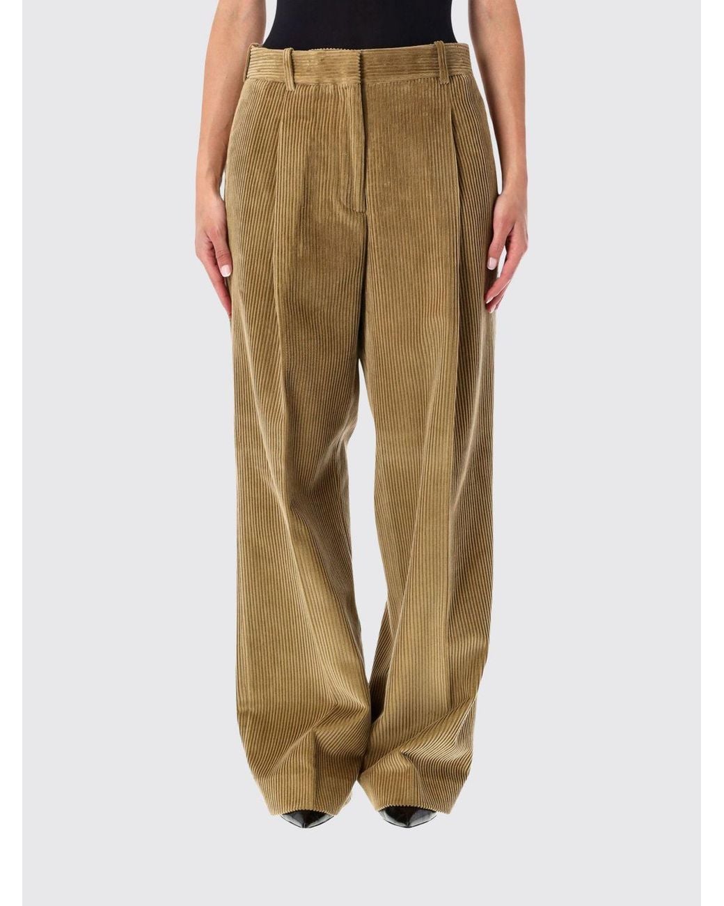 Rohe Natural Ted Wide-Leg Corduroy Trousers With Mid-Rise Waist