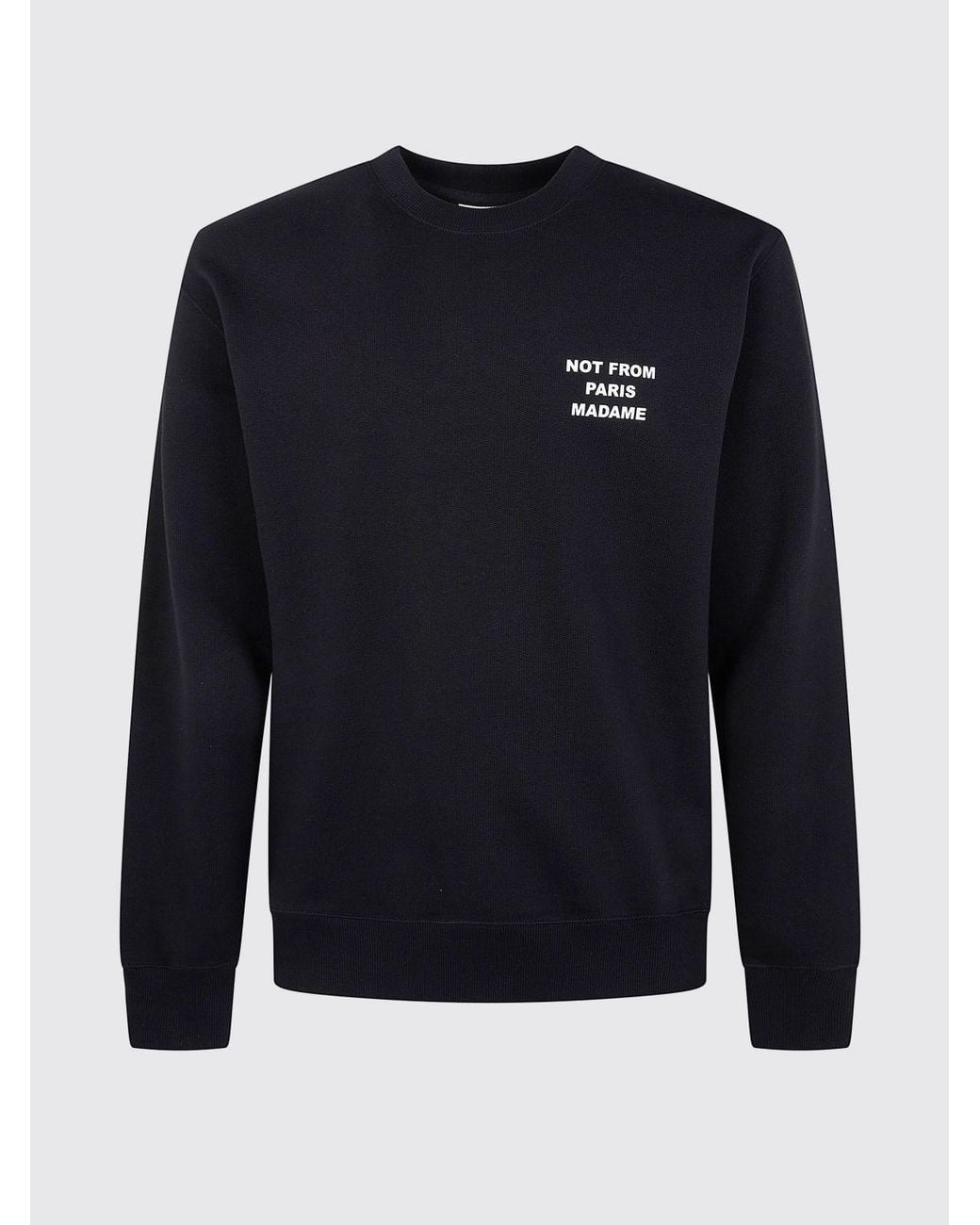 Drole de Monsieur Blue Crewneck Cotton Sweatshirt With Slogan Print for men