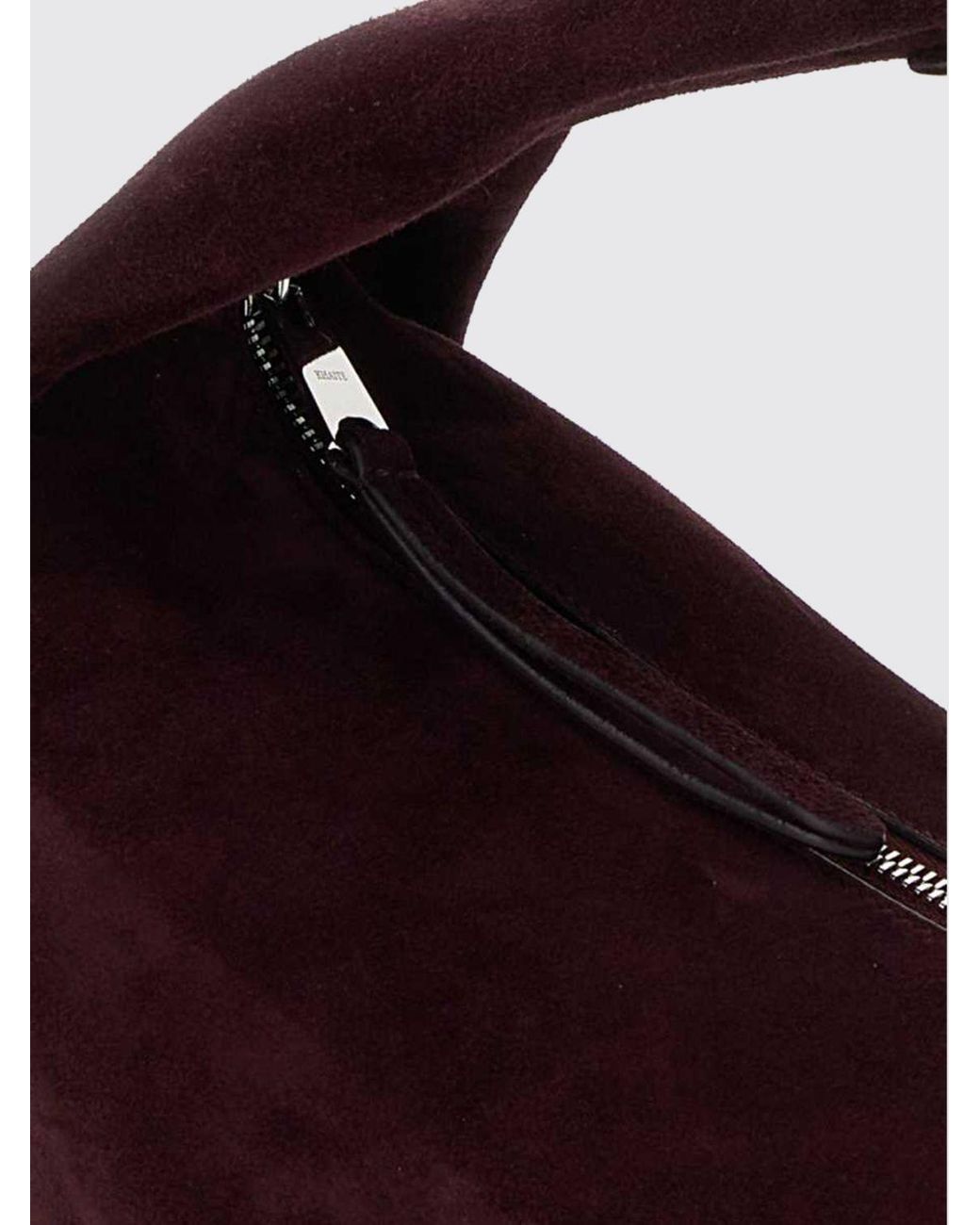 Khaite Purple Olivia Suede Handbag With A Rounded Hobo Shape