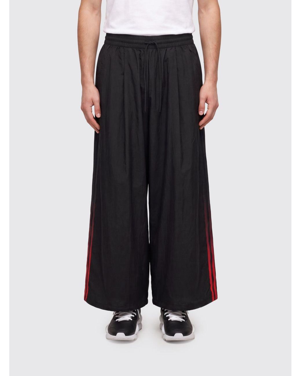 Y-3 Black Wide-Leg Technical Fabric Trousers With Drawstring Waist for men
