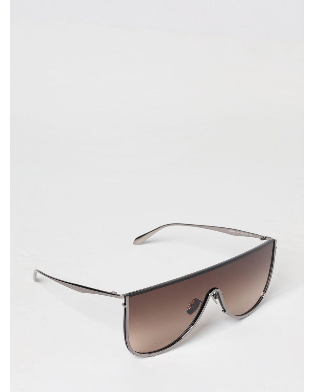 Alaïa Natural Rounded Metal-Frame Sunglasses With Coloured Lenses